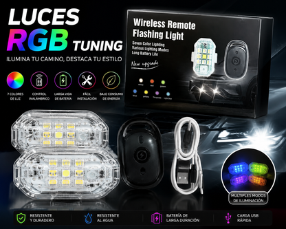 Luces RGB Tuning™ | Iluminación LED Multicolor para Auto con Control Remoto