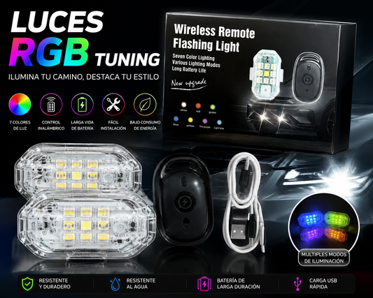 Luces RGB Tuning™ | Iluminación LED Multicolor para Auto con Control Remoto